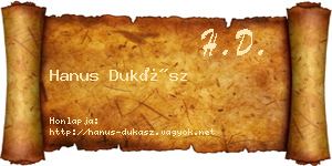 Hanus Dukász névjegykártya